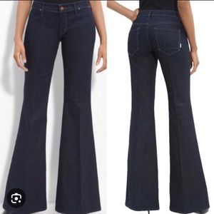 MOTHER Dark Indigo Flare Wide-Leg Jeans
